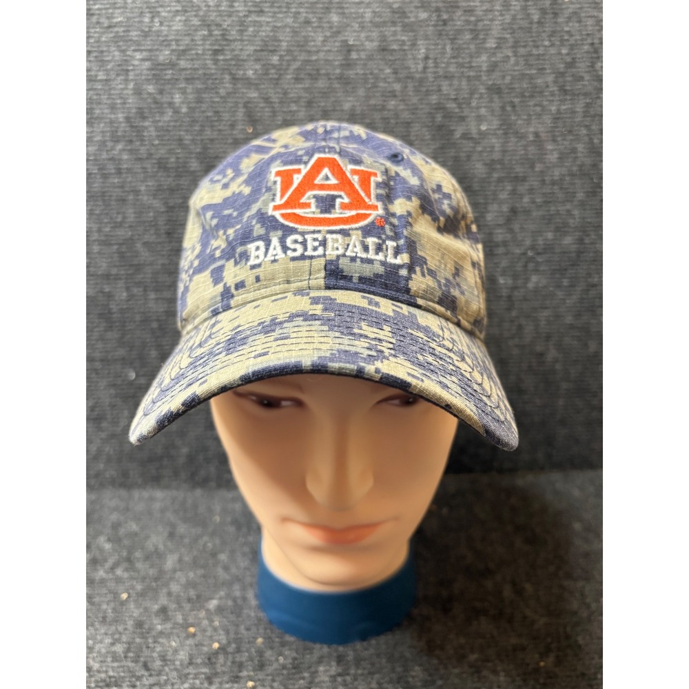 The Game Auburn Tigers Baseball Hat Digital Camo Snapback Blue Tan Cap 3311